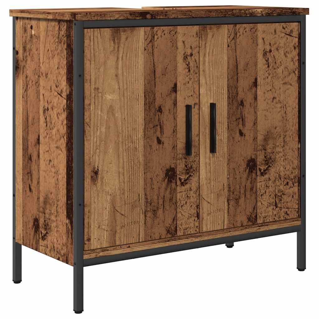 Badezimmerspiegelschrank Waschbeckenunterschrank Altholz-Optik 60x30x60 cm Holzwerkstoff