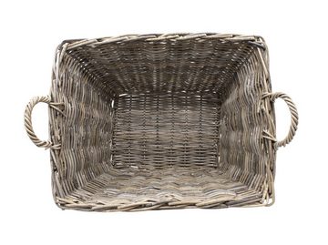 Spetebo Kaminholzkorb Rattan Tragekorb für Kaminholz - 66 x 47 cm (Packung, 1 tlg), Korb mit 2 Griffen zum Transportieren von Brennholz