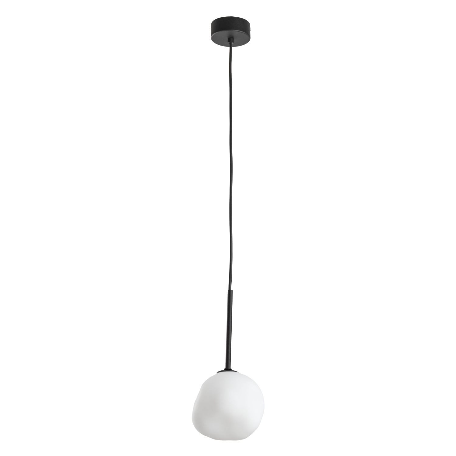 Licht-Erlebnisse Pendelleuchte CIVOA, ohne Leuchtmittel, Metall Glas G9 rund Ø 15 cm H: max. 145 cm Schwarz Weiß Modern