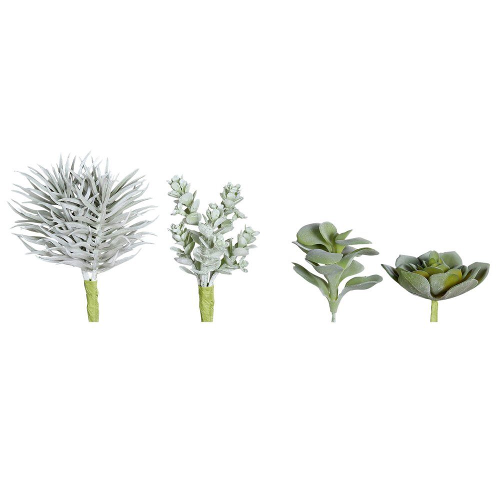 Kunstblume Vier Sukkulenten aus Kunststoff Kunstblumen Set grün 6-12 cm Sukkulente, matches21 HOME & HOBBY, Höhe 12 cm