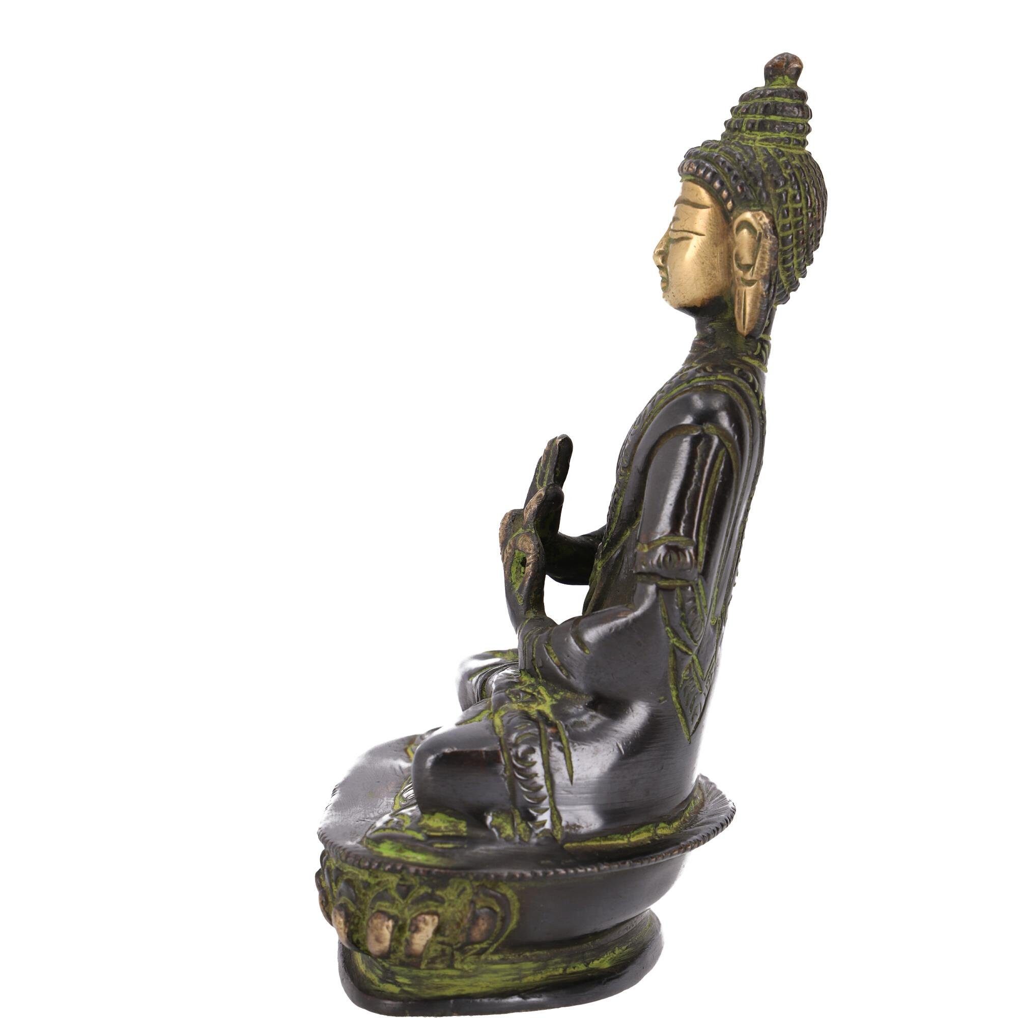 Guru-Shop Buddhafigur Messing Buddha 14.. Dharmachakra aus Statue Mudra