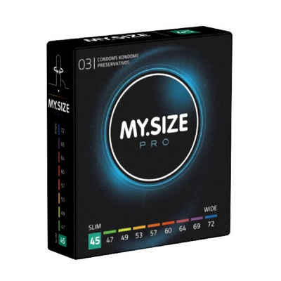 MY.SIZE Kondome PRO 45mm Packung mit, 3 St., Maßkondome, Kondome für besten Tragekomfort und Sicherheit, die neue Generation MY.SIZE Kondome