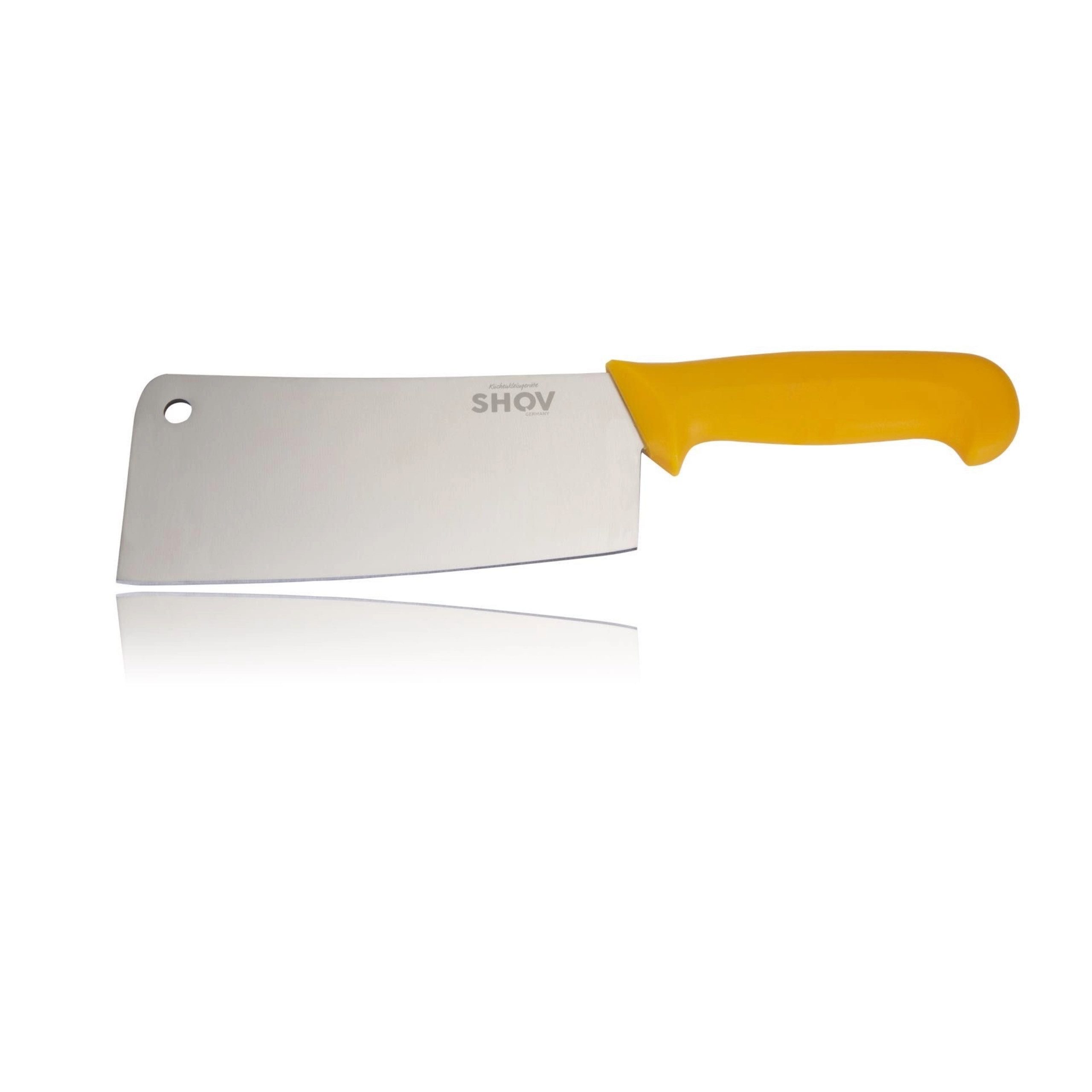 SHOV Hackmesser Shov Hackbeil groß Klingenlänge 23cm rostfreier Eldelstahl, ergo-Griff