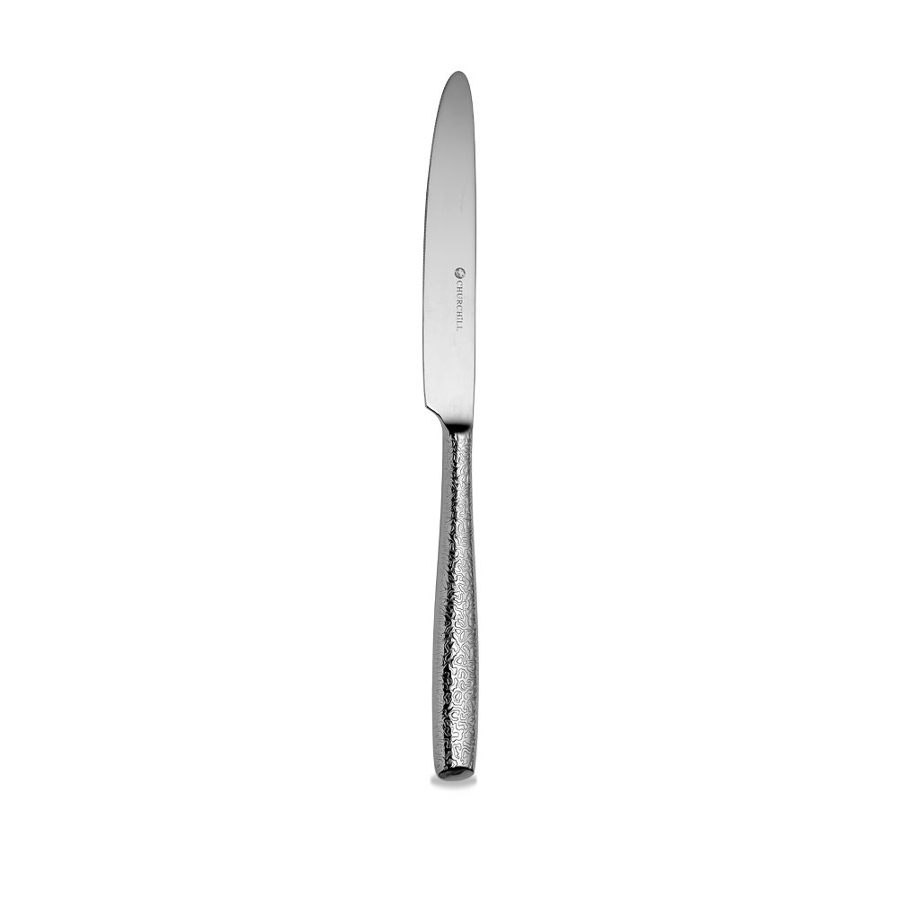 Churchill Besteck-Set Raku Tafelmesser, 23,3 cm, 7 mm, 12 Stück, Silber, 12 Personen, Edelstahl