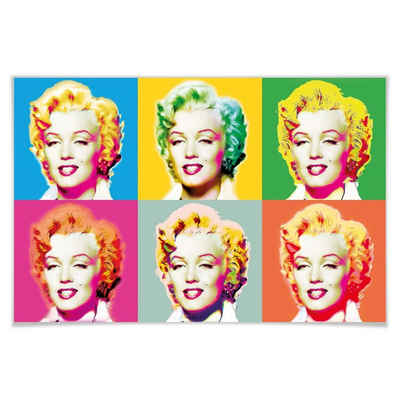 Wizard + Genius Poster XXL Poster Marilyn Monroe Retro Portrait Wandposter 175x115 cm, Wohnzimmer Wandbild modern