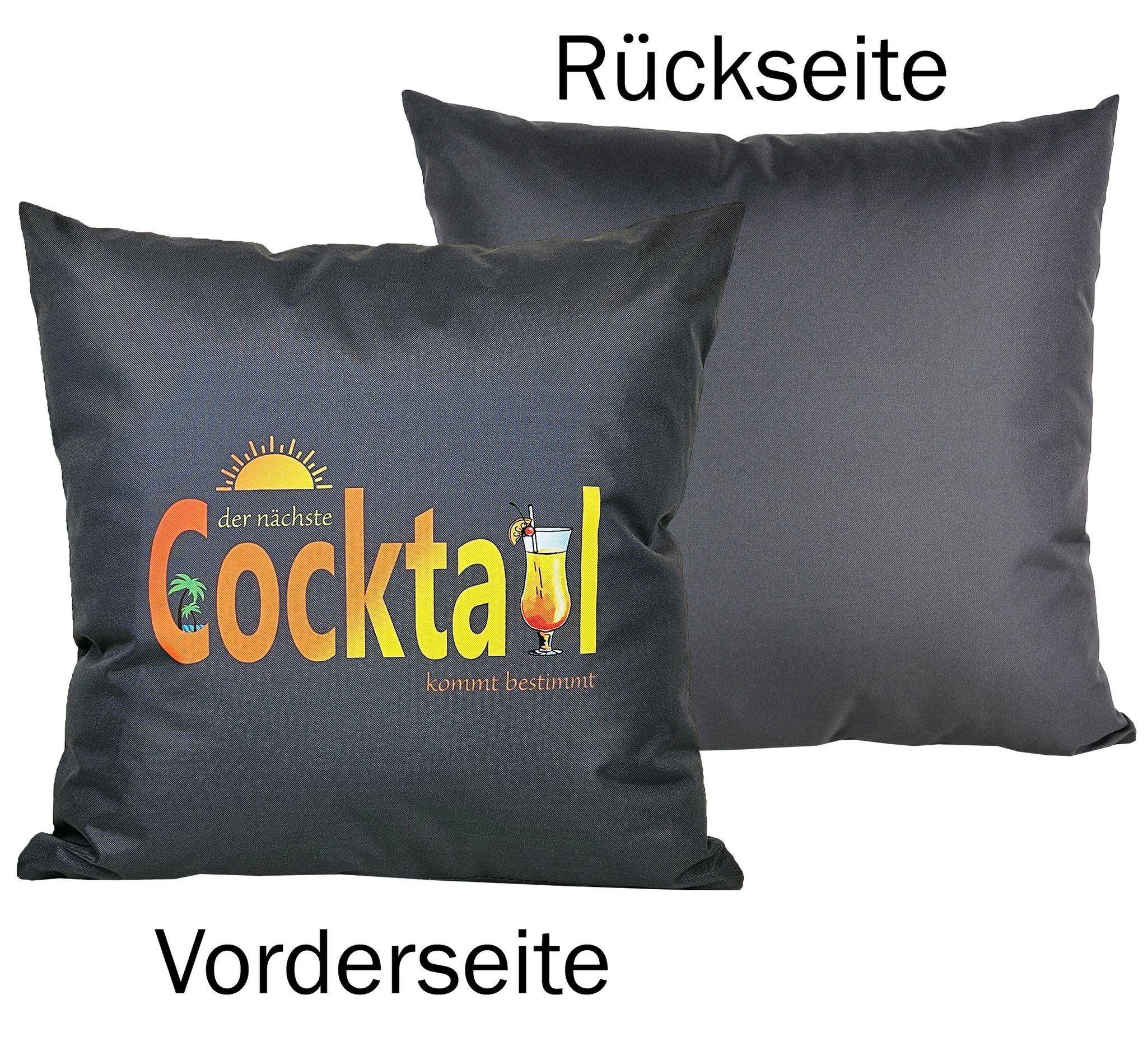 JACK Dekokissen 50x50cm Motiv Outdoor Lounge Kissen inkl. XXL Füllung Sitzkissen, Outdoorkissen starke Füllung mit lustigen Motiven