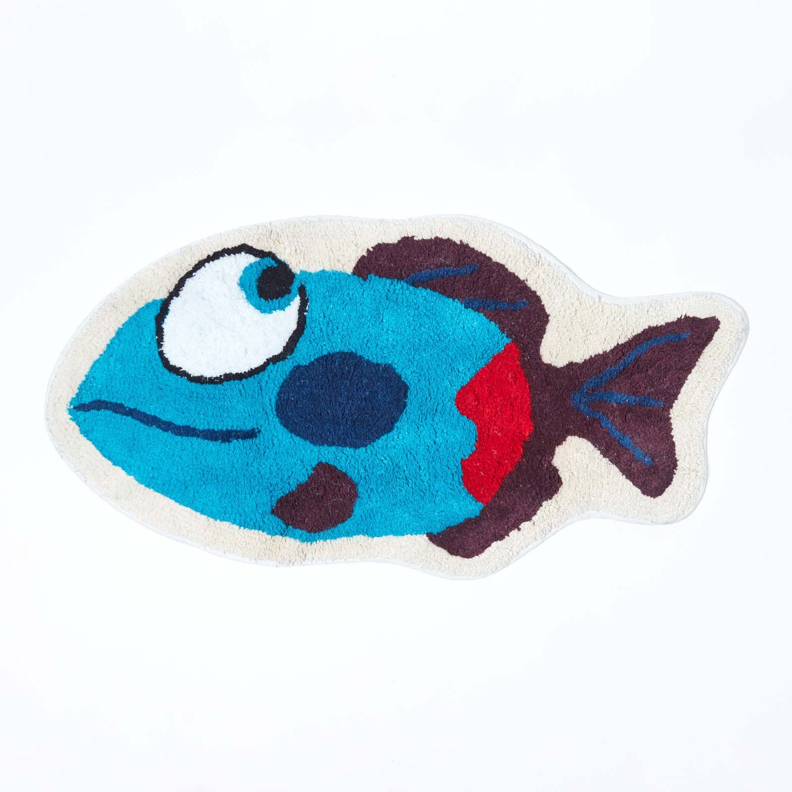 Homescapes Teppich Kinderteppich Fisch 100% Baumwolle, Höhe: 20 mm