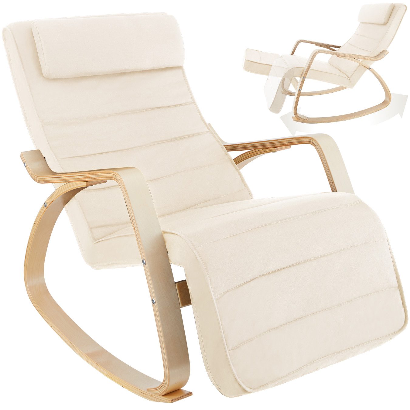 tectake Schaukelstuhl Relaxsessel Onda (Set, 1 günstig online kaufen