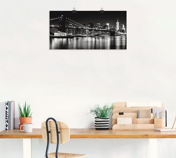Artland Wandbild Nächtliche Skyline Manhattan I, Amerika (1 St), als Alubild, Outdoorbild, Leinwandbild, Poster, Wandaufkleber