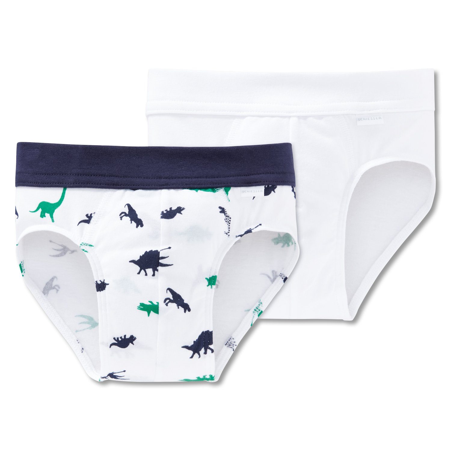 Slip Jungen Schiesser Unterhosen, Supersaurus (Set, 2-St) Softbund Slips,