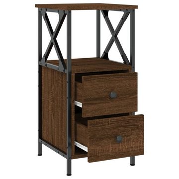 vidaXL Nachttisch Nachttische 2 Stk Braun Eiche 34x35,5x70 cm Holz Nachtschrank