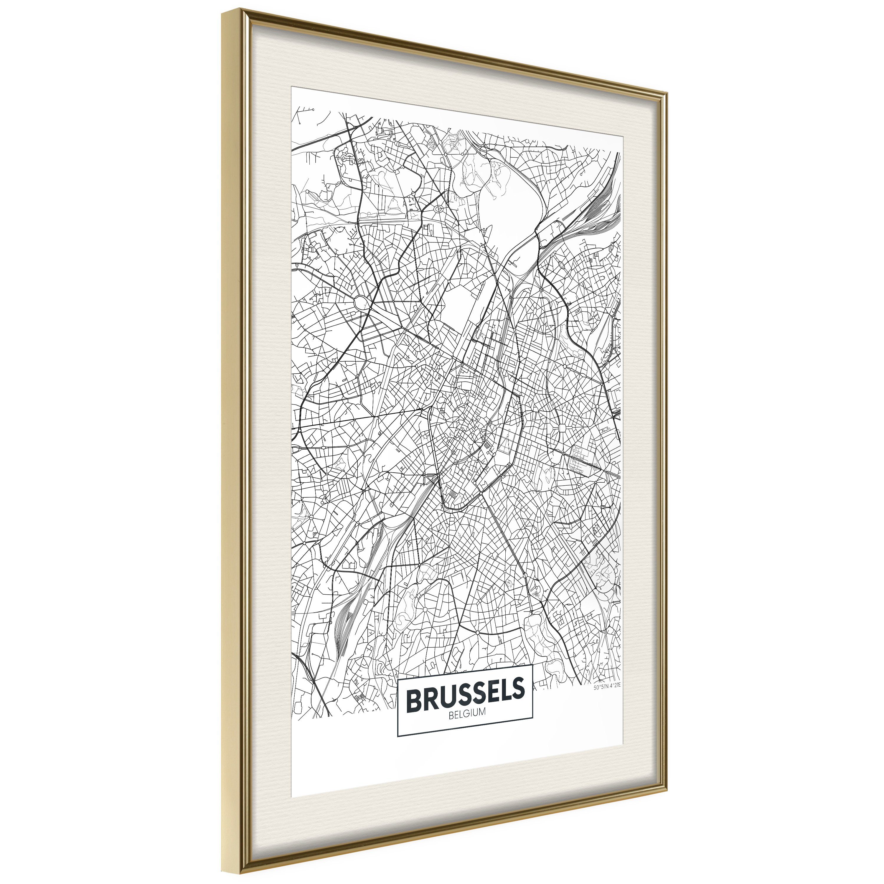 Artgeist Poster Map of Brussels []. € 36,12