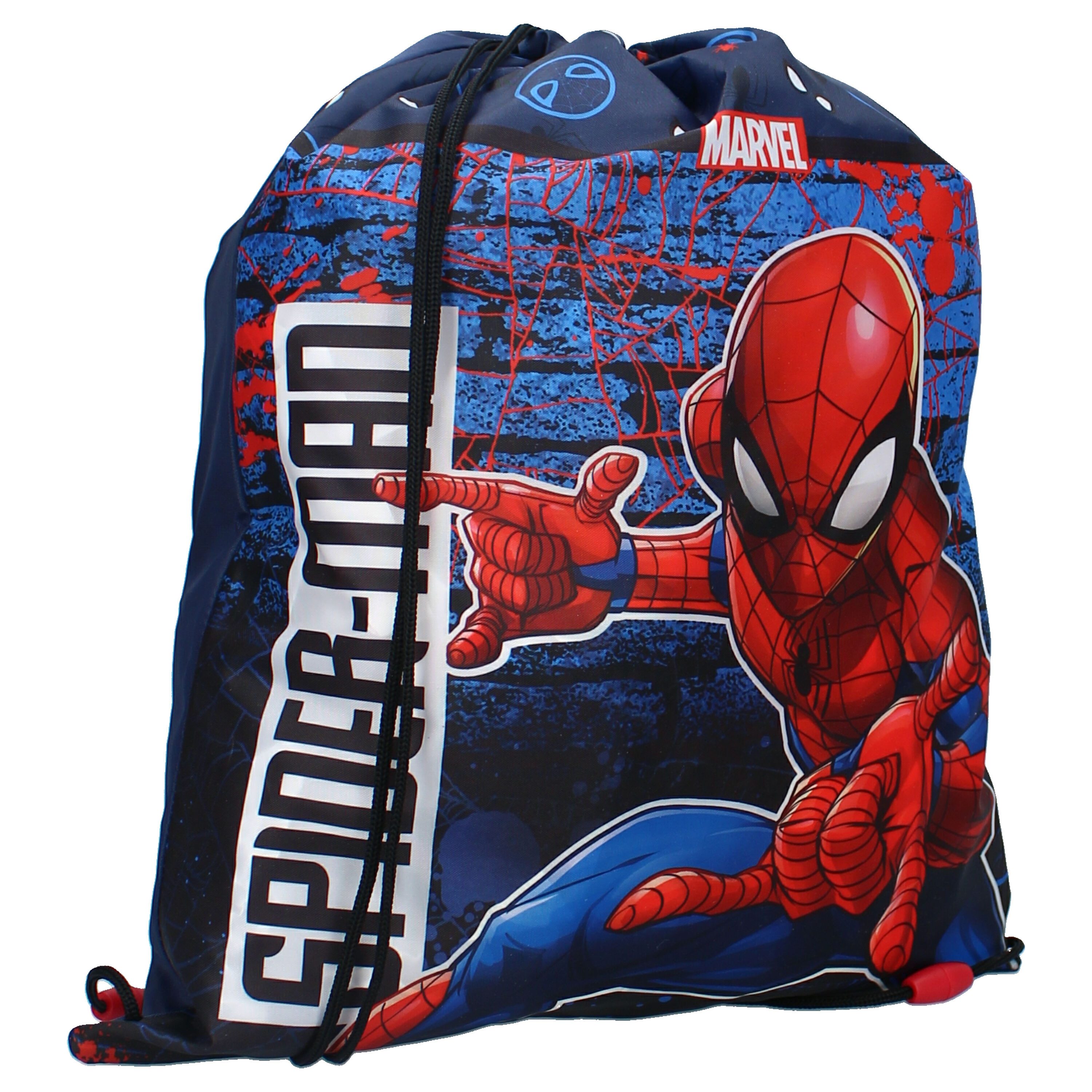 Spiderman Turnbeutel 44x36 cm mit Kordelzug und verstellbaren Schultergurten für Kinder