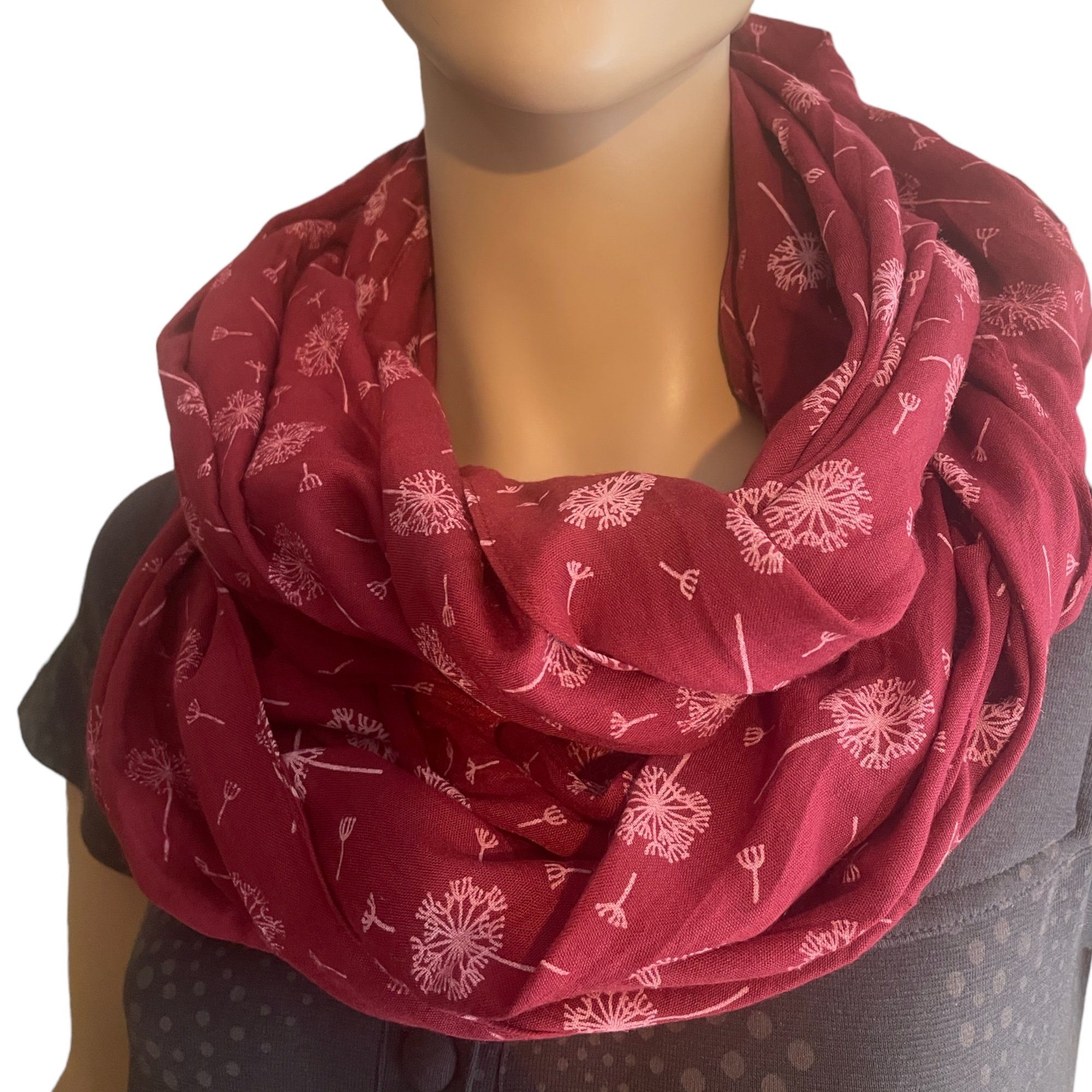 Taschen4life Loop Damen Sommer Schal SS-731 mit Pusteblumen print, Trend Muster, Farbwahl, Tücher & Schals
