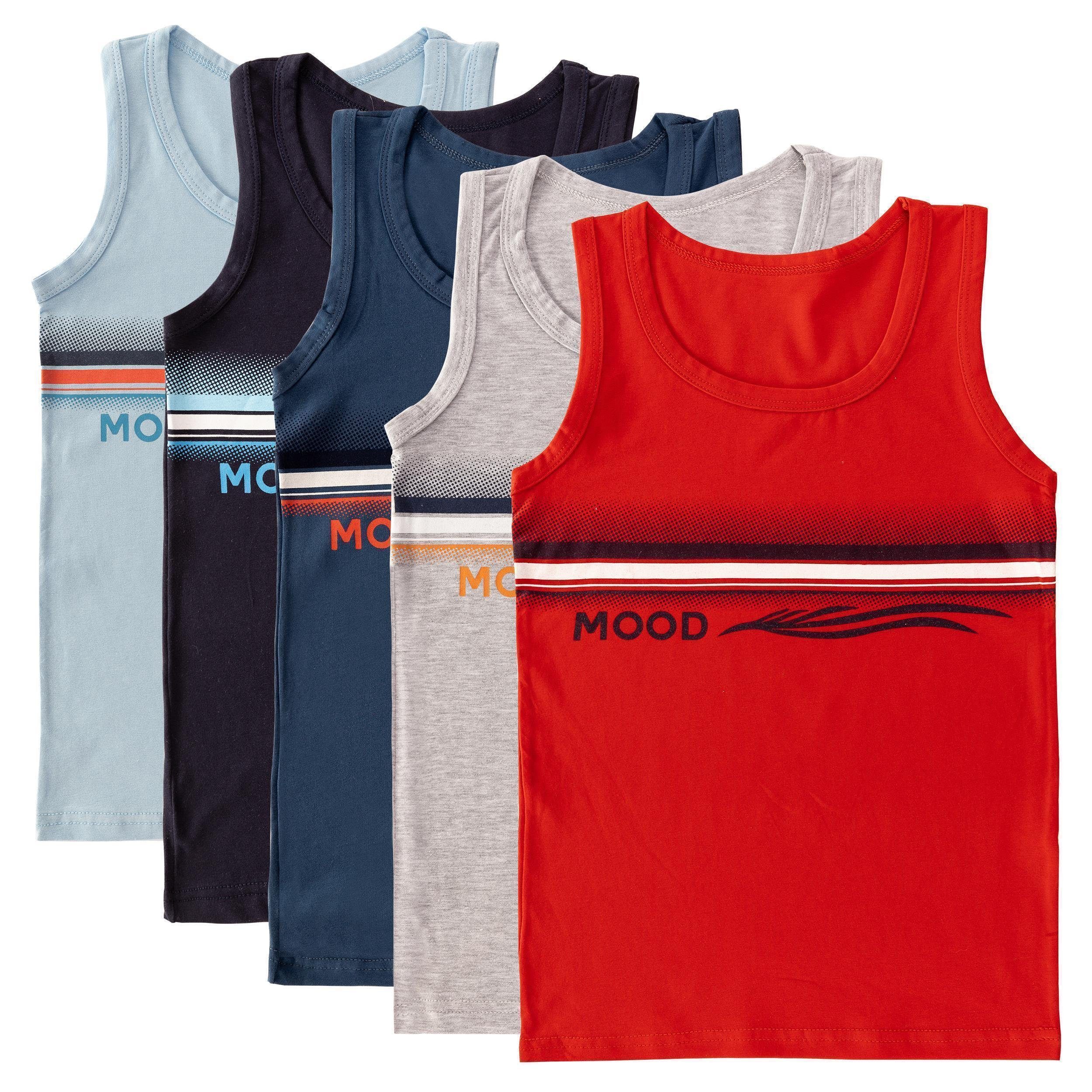LOREZA Unterhemd 5er Set Jungen Unterhemden - Mood - Bunt (Spar-Packung, 5-St., 5er Pack)