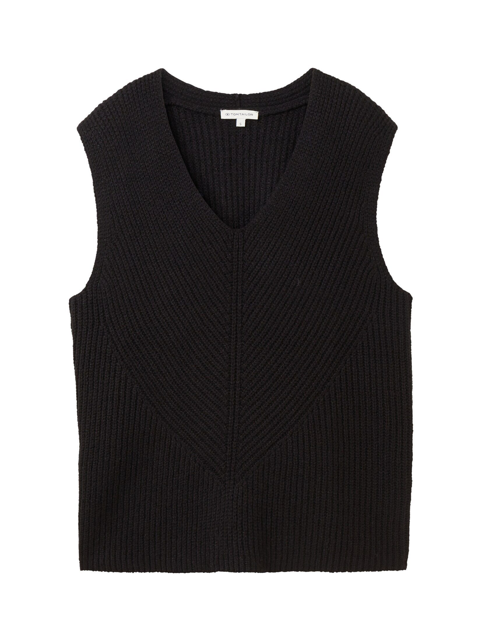 black TAILOR V-Ausschnitt deep Strickpullover TOM mit Strickpullunder