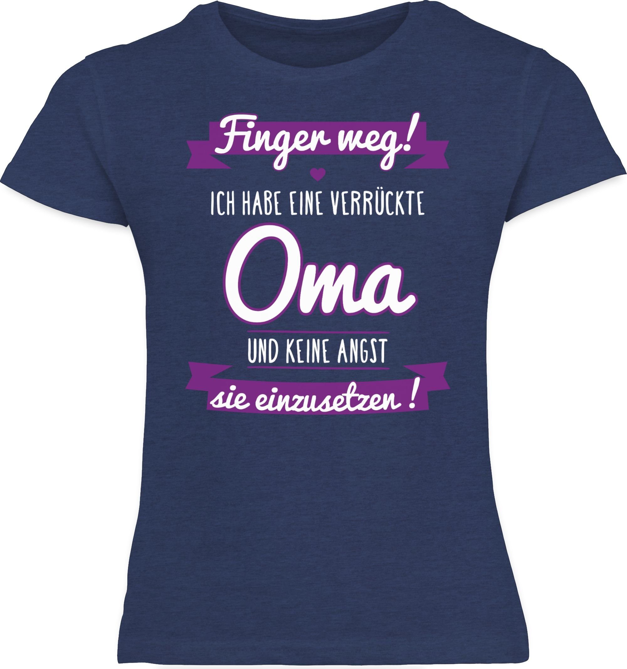 2 Shirtracer Ich Kinder Dunkelblau verrückte Meliert eine Oma Sprüche habe T-Shirt Statement