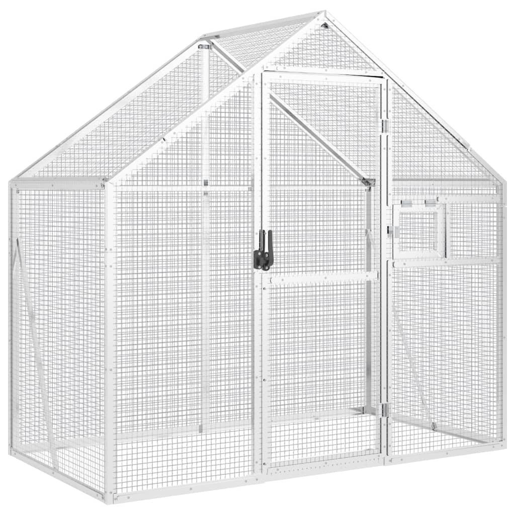 vidaXL Voliere 179 x 1 x 185 m Voliere Silbern 179x100x185 cm Aluminium