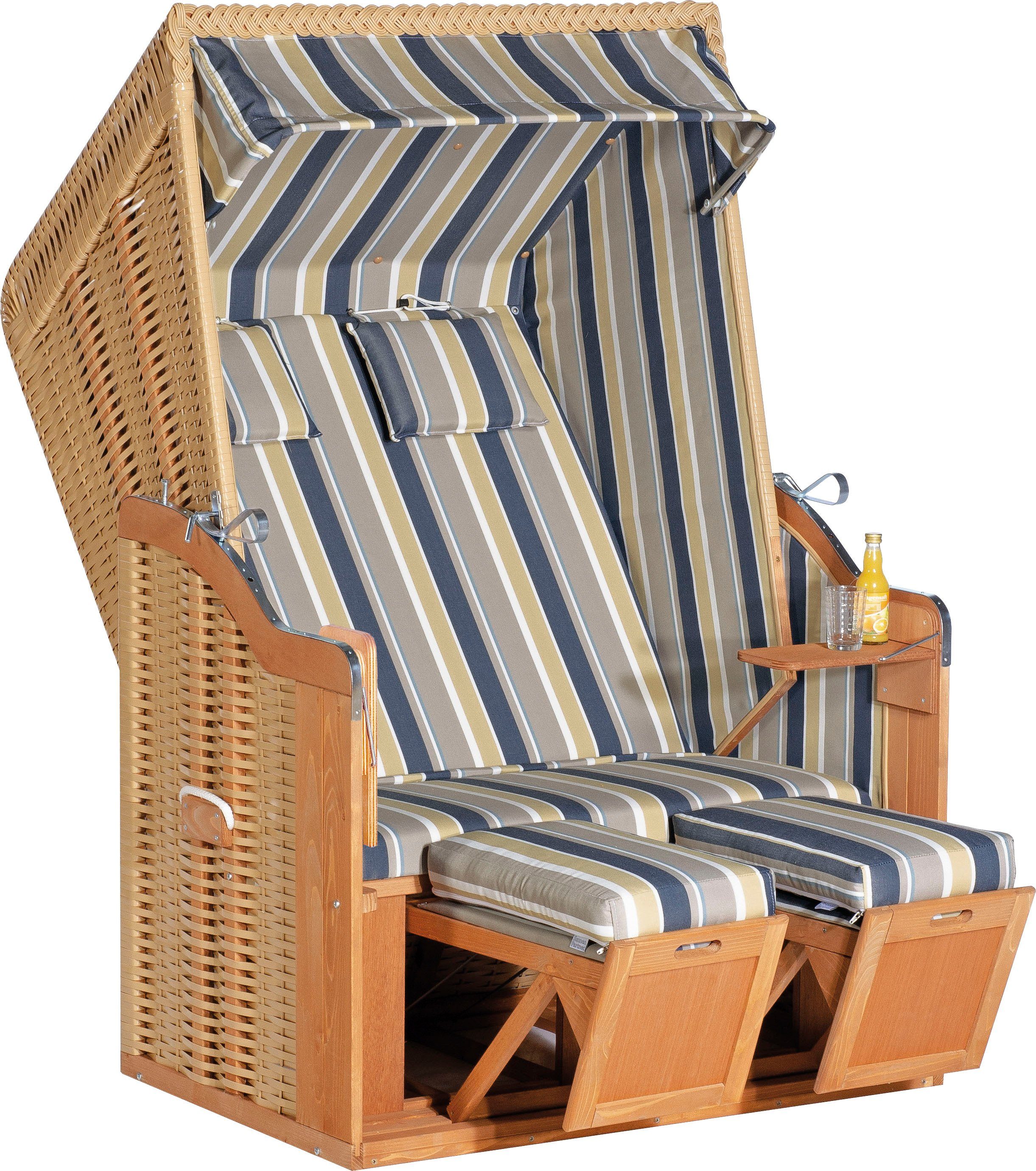 SunnySmart Strandkorb Rustikal Ostsee-Modell 50 cm, 120x80x160 Halblieger, BxTxH: Plus