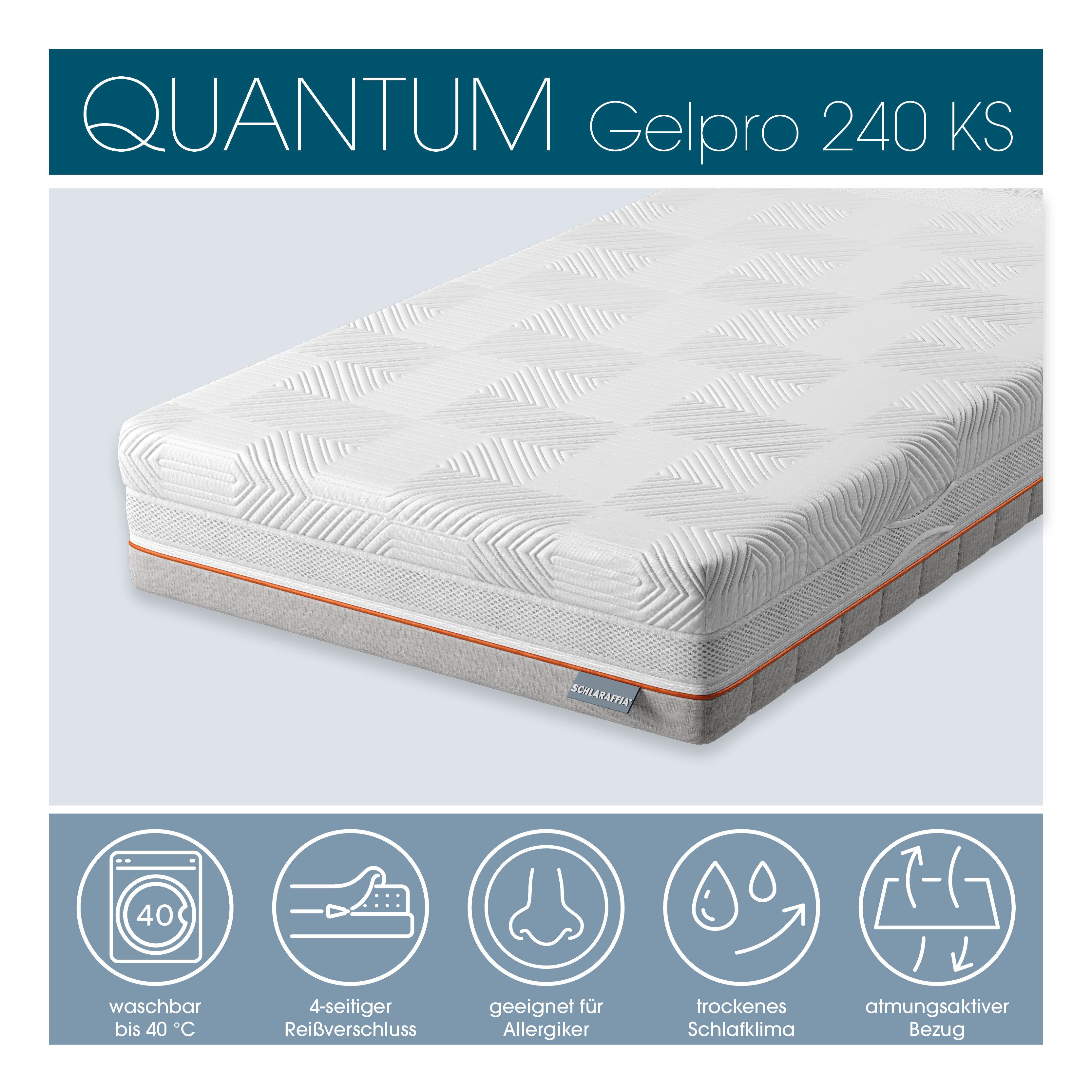 Kaltschaummatratze Matratze, 7 Zonen, GelPro Quantum 240, Kaltschaummatratze 90x200 cm, Schlaraffia, 24 cm hoch, Gelschaumauflage, patentierte Rhombo-therm Tech – Bild 4 von 5