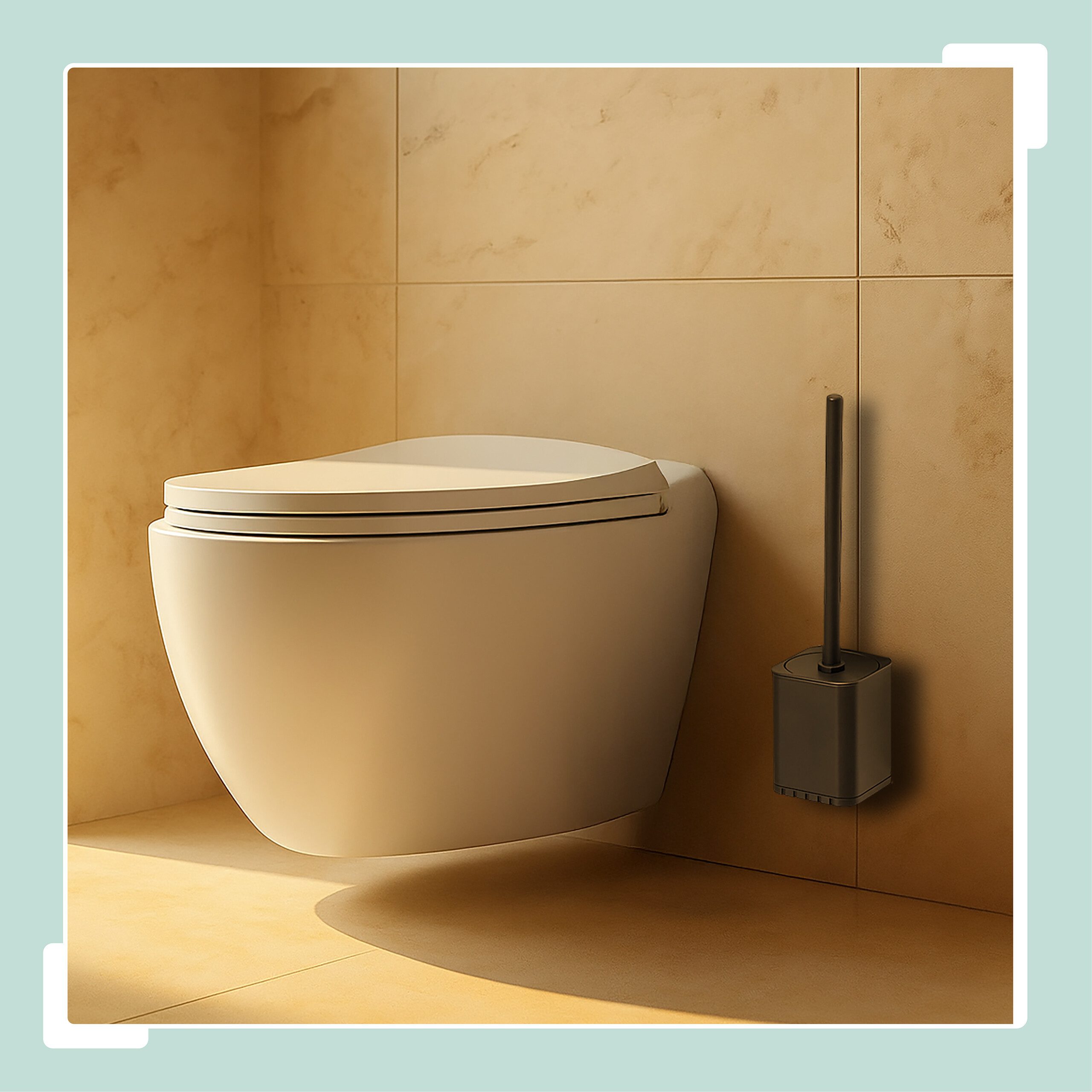 Thumbnail - relaxdays WC-Reinigungsbürste Flache Toilettenbürste zur Wandmontage, Schwarz