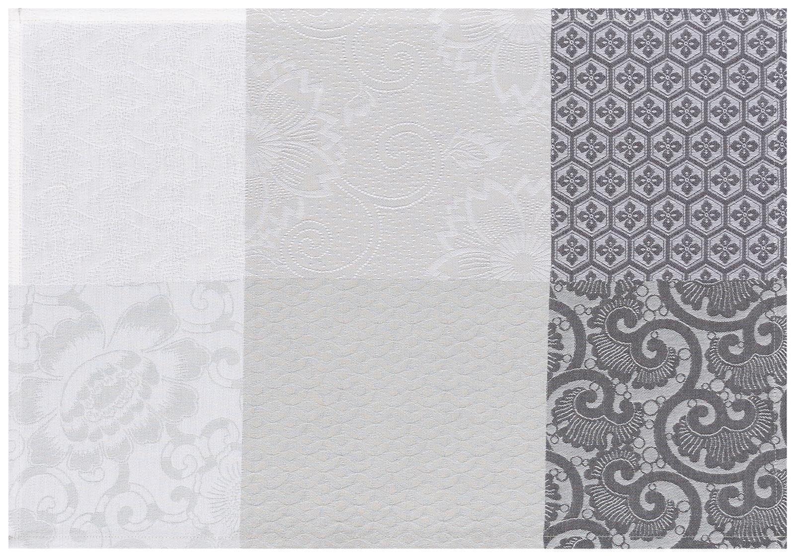 Le Jacquard Francais Platzset Beschichtete Tischsets (2x Set) Fleurs De Kyoto Brume 38x52 cm, (Set, 2-St), beschichtet