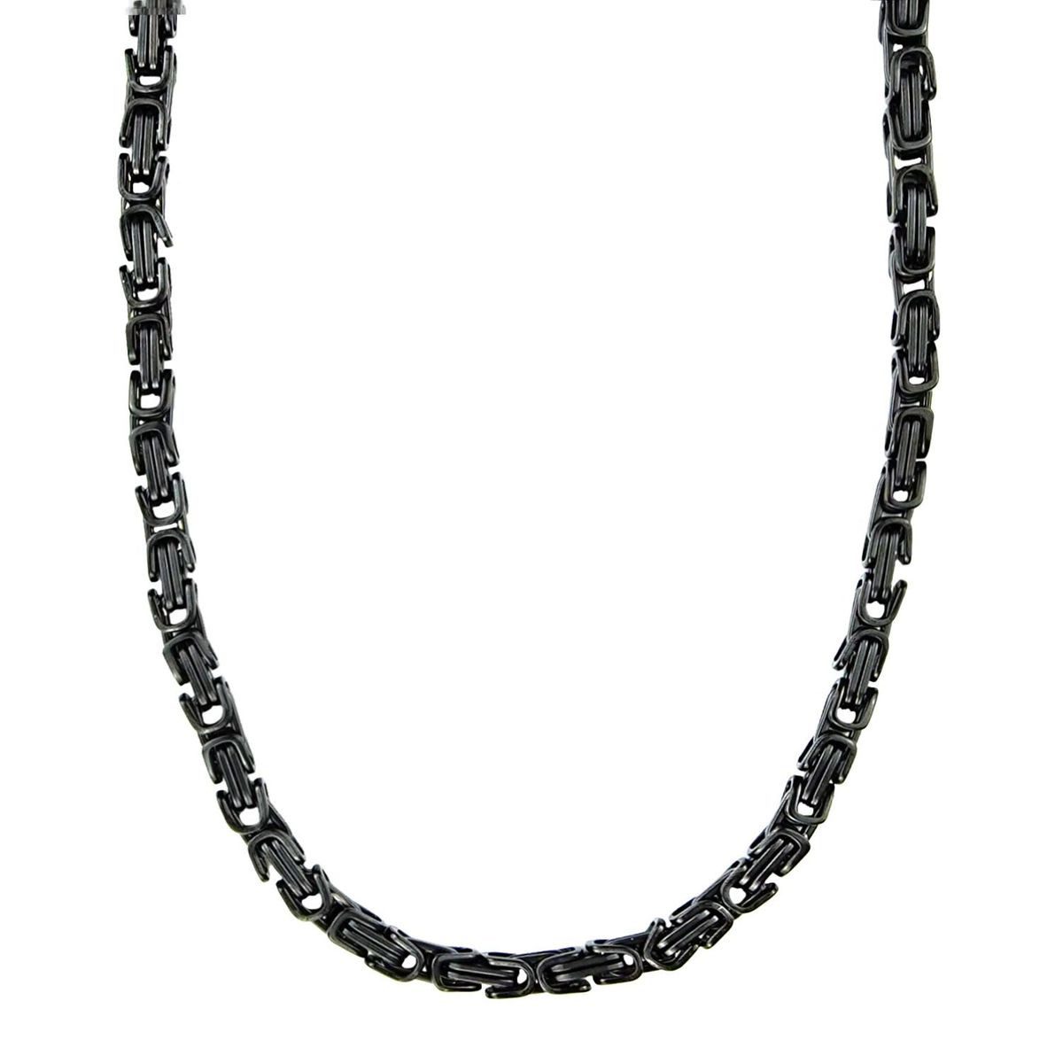 Valentinstagsgeschenk König Design Kette ohne Anhänger, Königskette Herrenkette Männer Kette Halskette Edelstahl - 6 mm, schwarz, 50 cm
