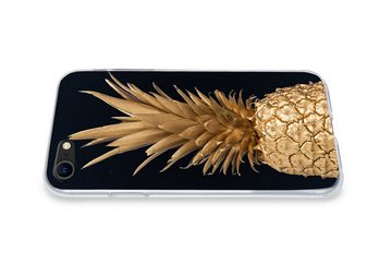 MuchoWow Handyhülle Ananas - Gold - Farbe - Schwarz - Obst - Luxus, Handyhülle Apple iPhone 8, Smartphone-Bumper, Print, Handy Schutzhülle