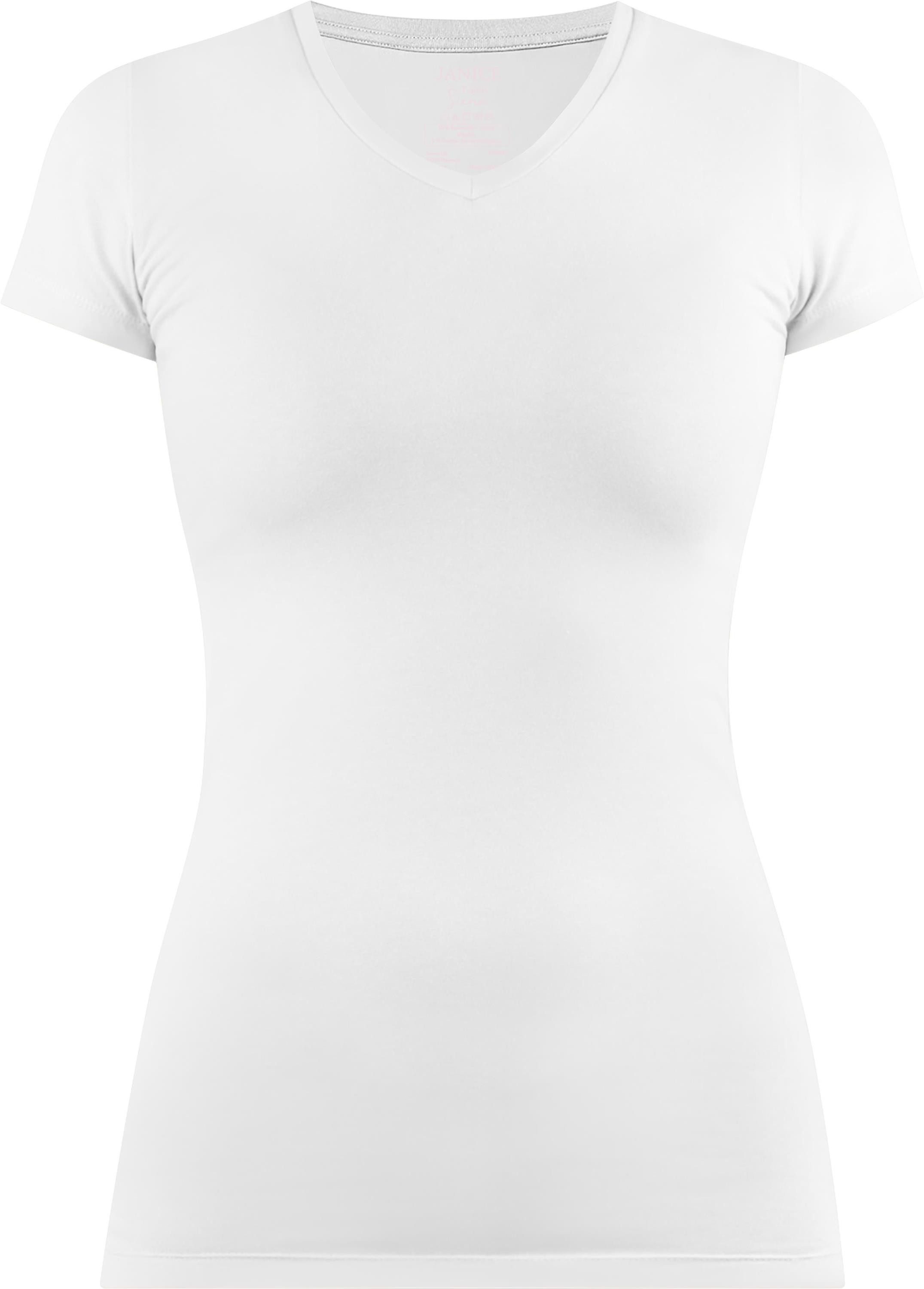 normani Kurzarmshirt Figurbetontes T-Shirt mit V-Ausschnitt günstig online kaufen