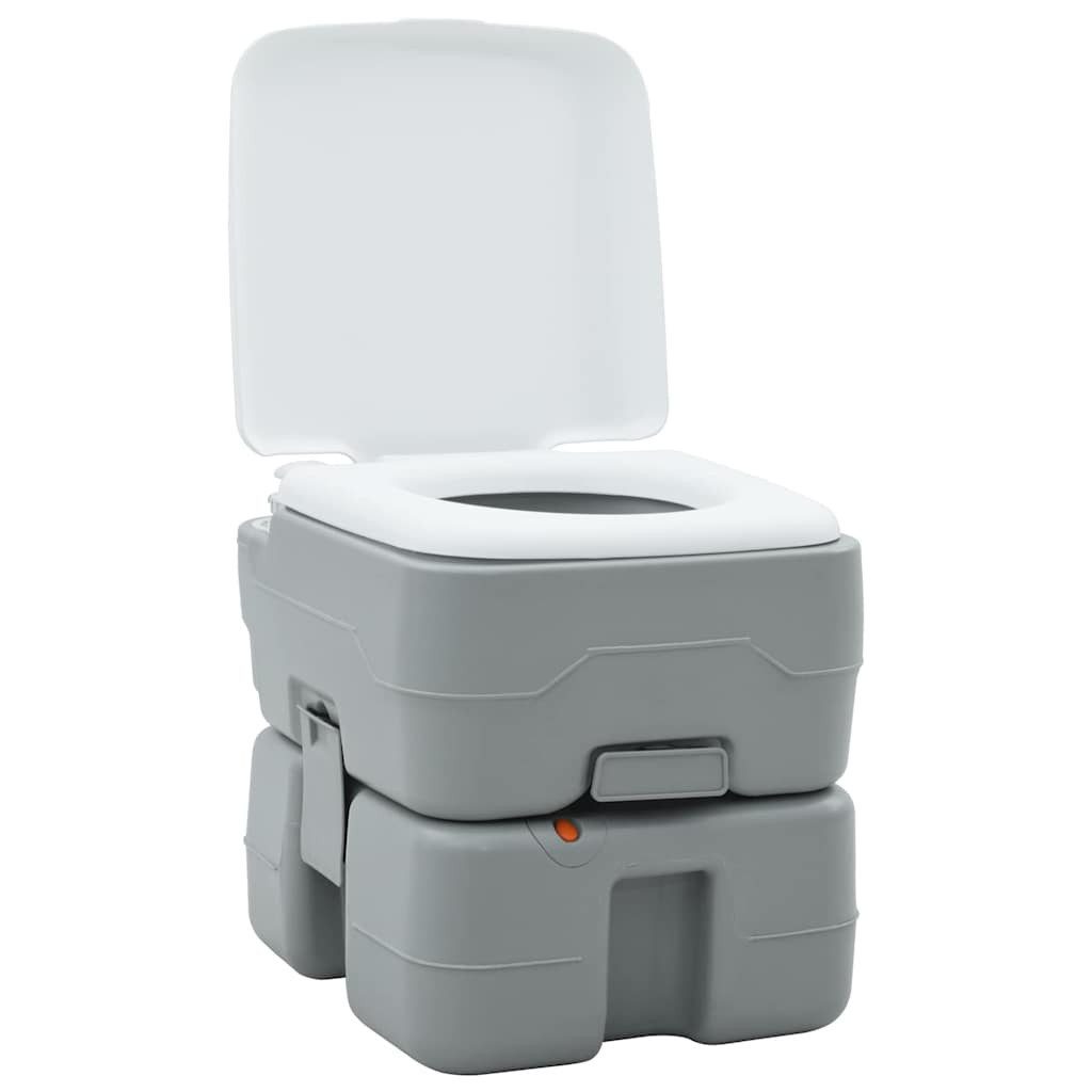 vidaXL Campingtoilette Camping-Toilette Grau und Weiß 41,5 x 36,5 x 37,5 cm, (1-St)