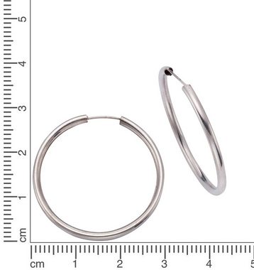 Firetti Paar Creolen Schmuck Geschenk Silber 925 Basic 2 mm breit, mit Zirkonia (synth)