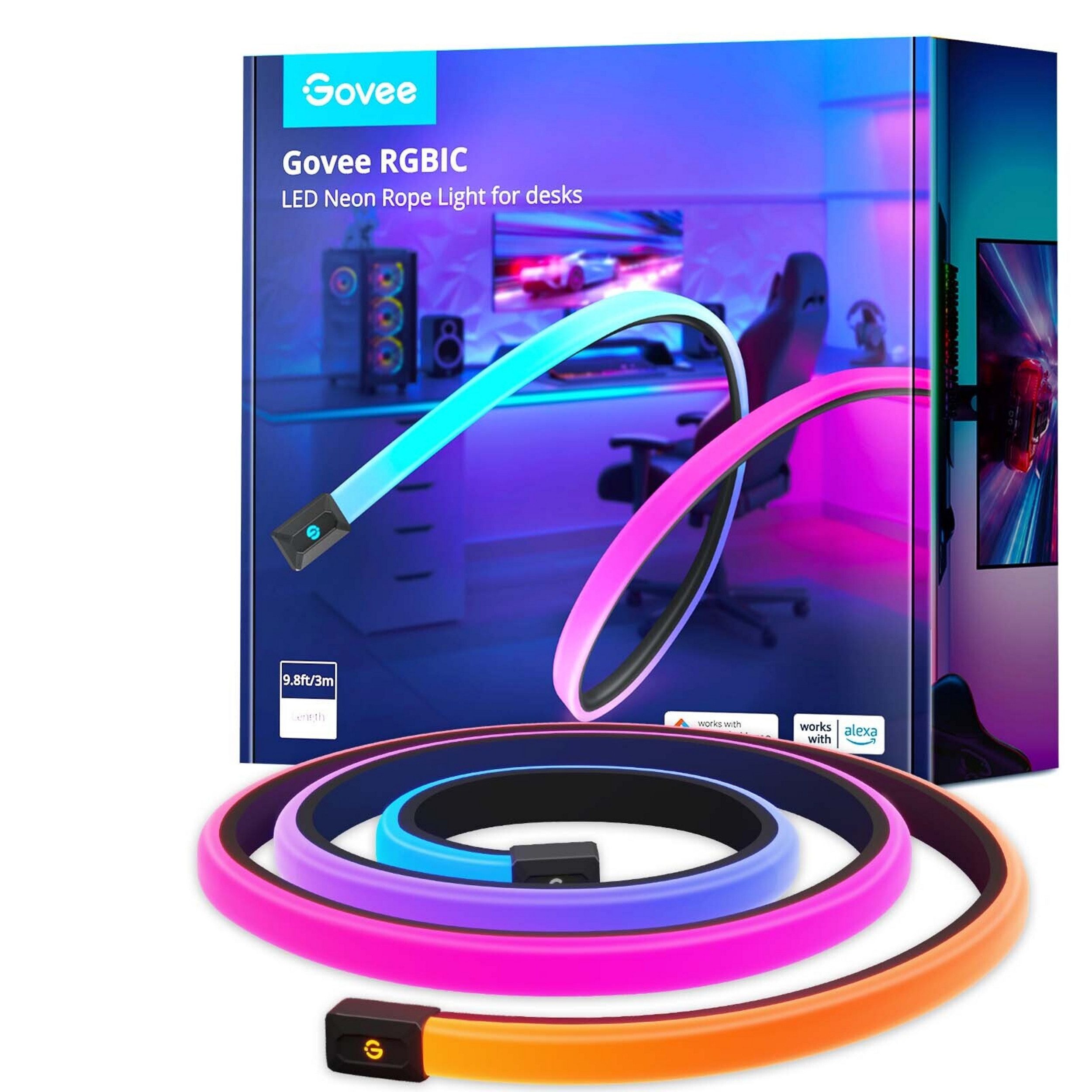 Govee LED Lichtleiste Govee RGBIC LED Neon Rope Light for Desks - 3M