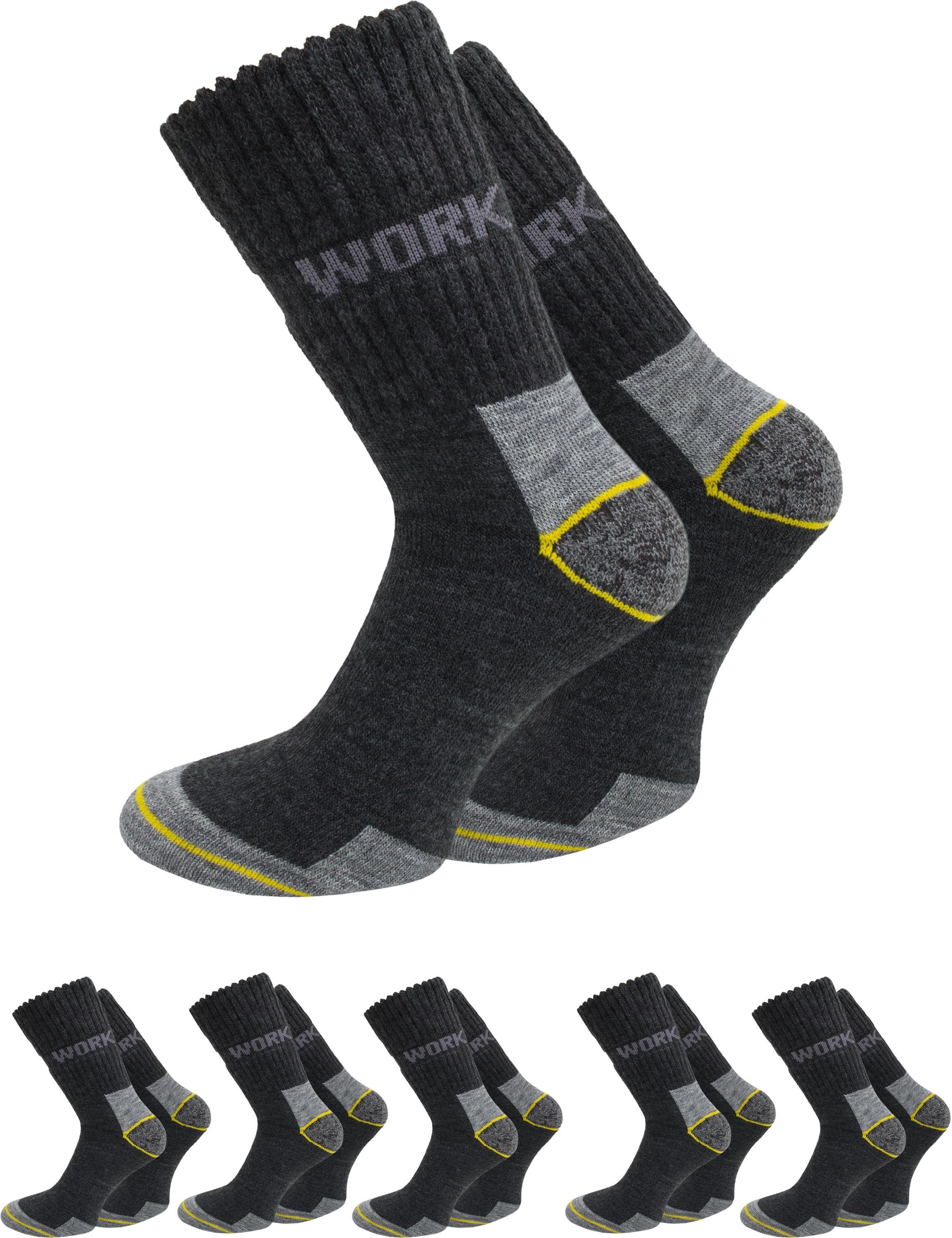 robust, 6 Paar Basicsocken (6er-Set, Arbeitssocken Work Wool normani und 6 Paar) langlebig bequem