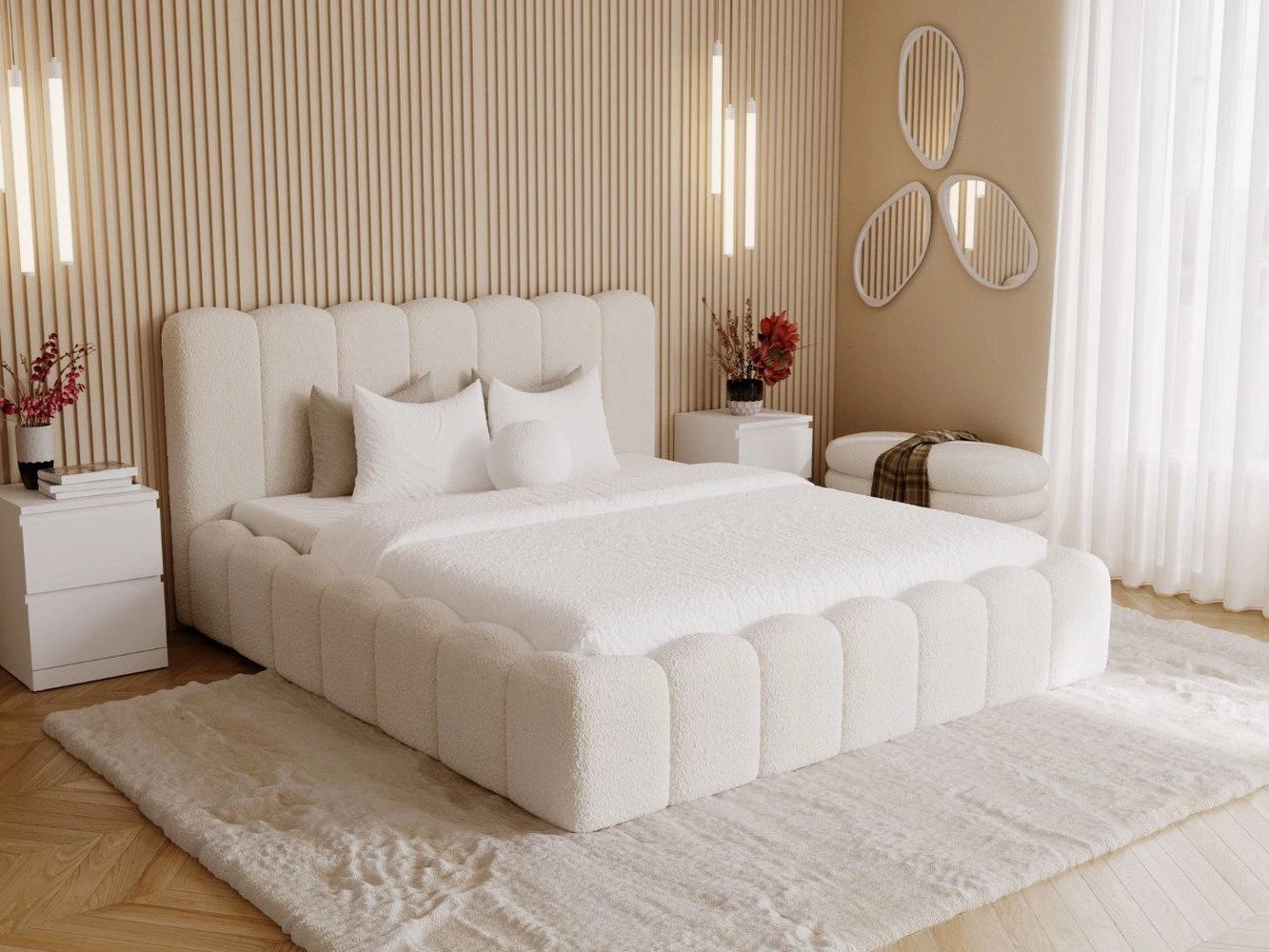 GrainGold Polsterbett mit Bettkästen SMILE, Modern Bett mit Kopfteil - 200x günstig online kaufen