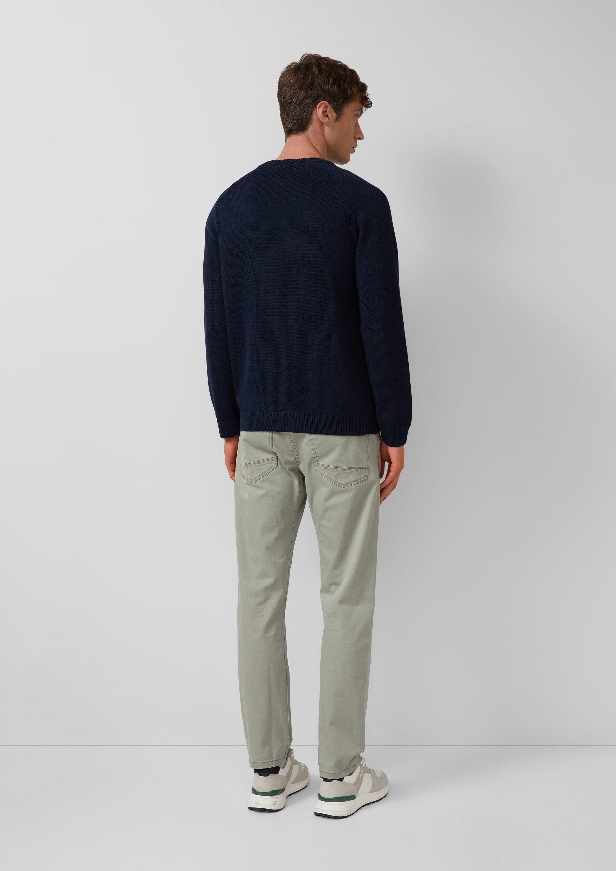 s.Oliver Longpullover Strickpullover Strickpullover aus Baumwolle mit Raglanärmeln