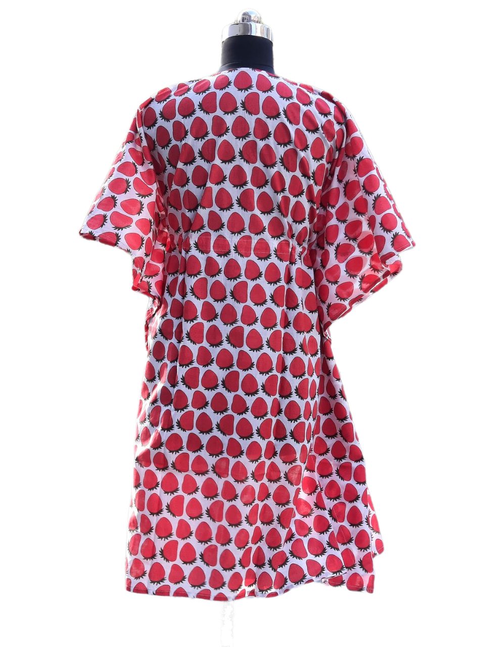 PfauGermany Kaftan Charming Vibrant Strawberry Print Kaftan