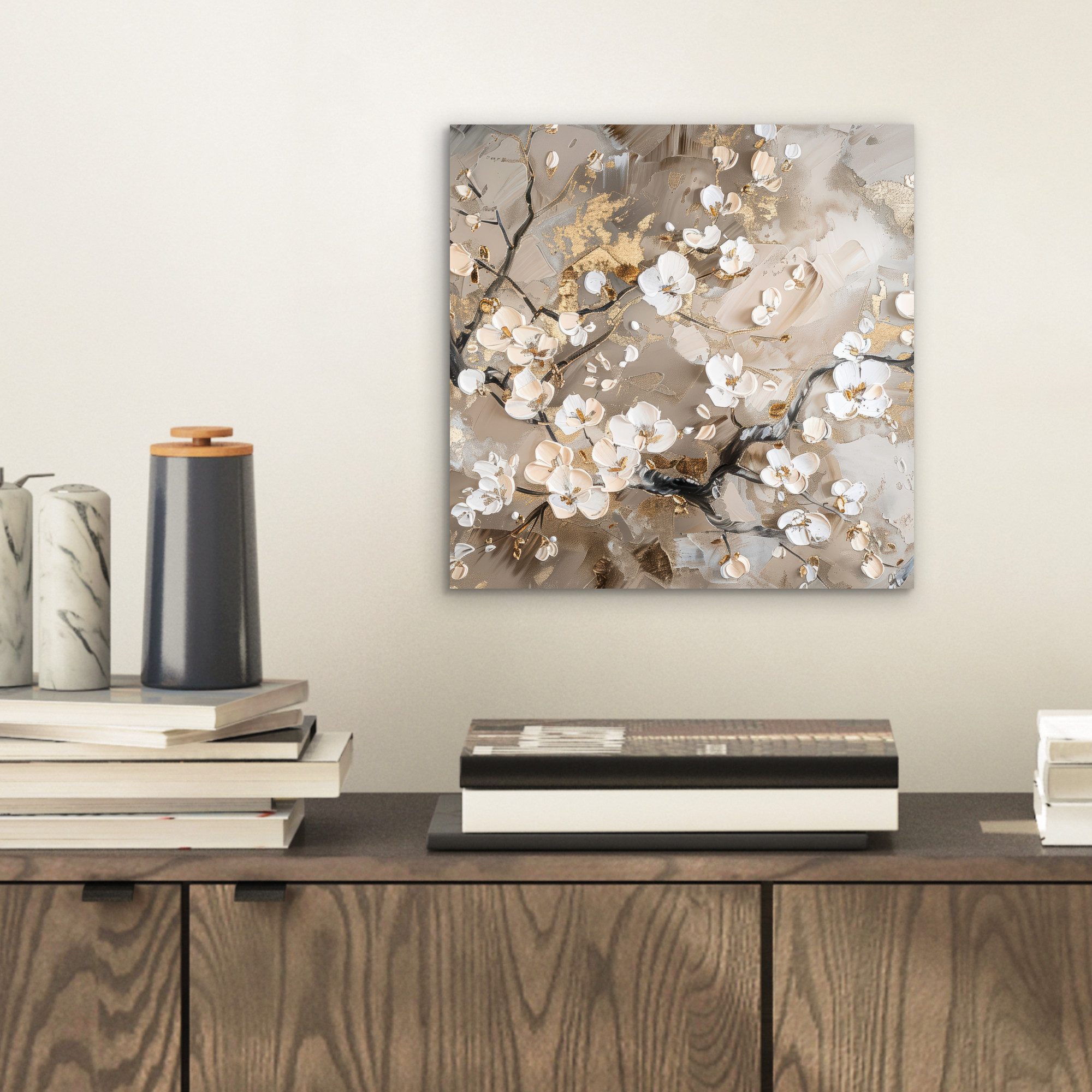 MuchoWow Metallbild Blumen - Weiß - günstig online kaufen