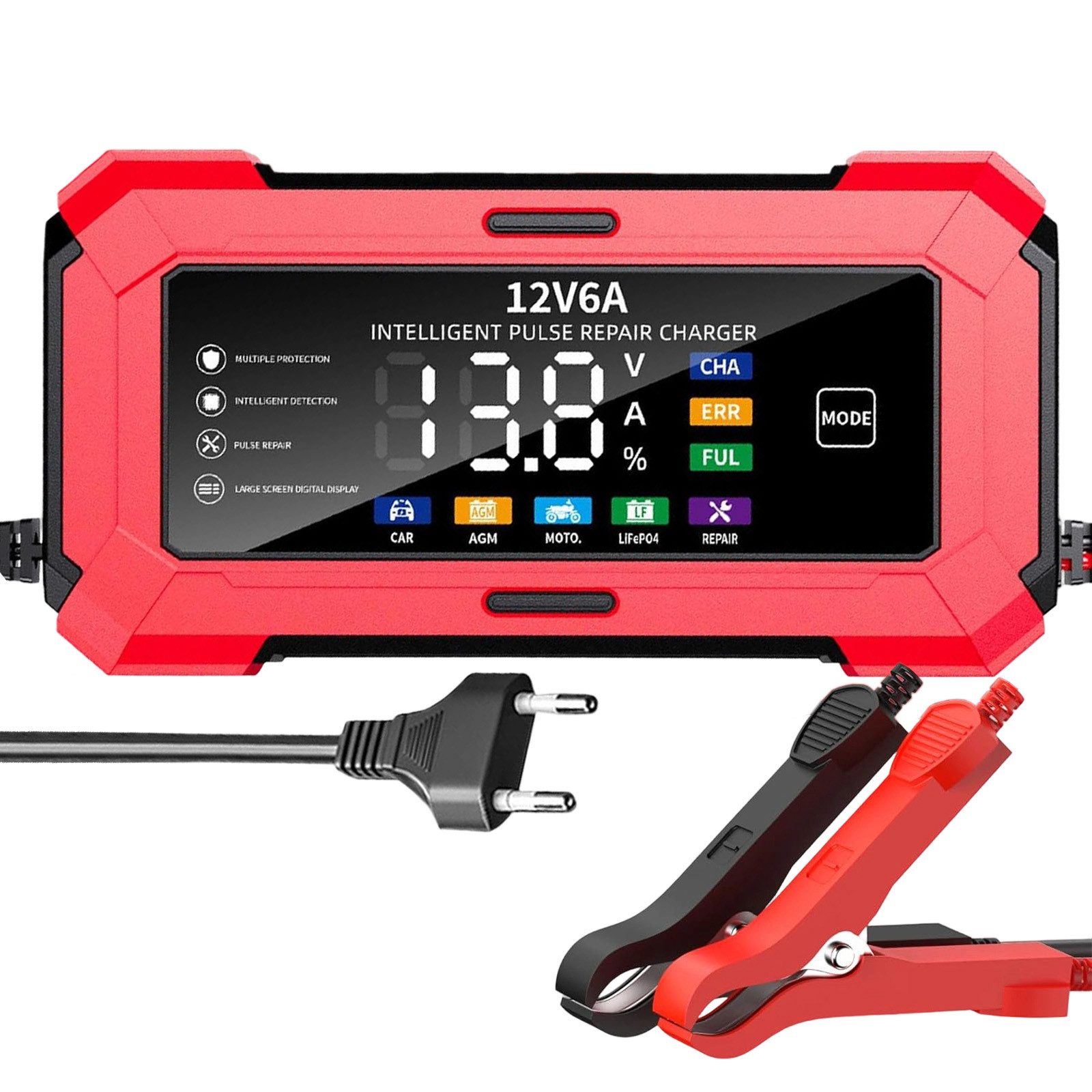 REDOM Autobatterie-Ladegeräte Powerbank 12V Batterieladegerät Starthilfegerät (12 V, 1 St), Einsatz dank 100-240V Eingang Ausgang 13,8–14,9V, 6A max. 96W Leistung
