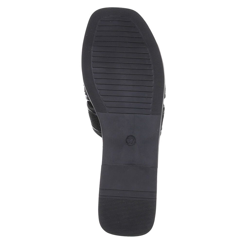 Ital-Design Elegante Slipper für Damen – Komfortabel & Stilvoll Pantolette (89542736) Blockabsatz Pantoletten in Schwarz