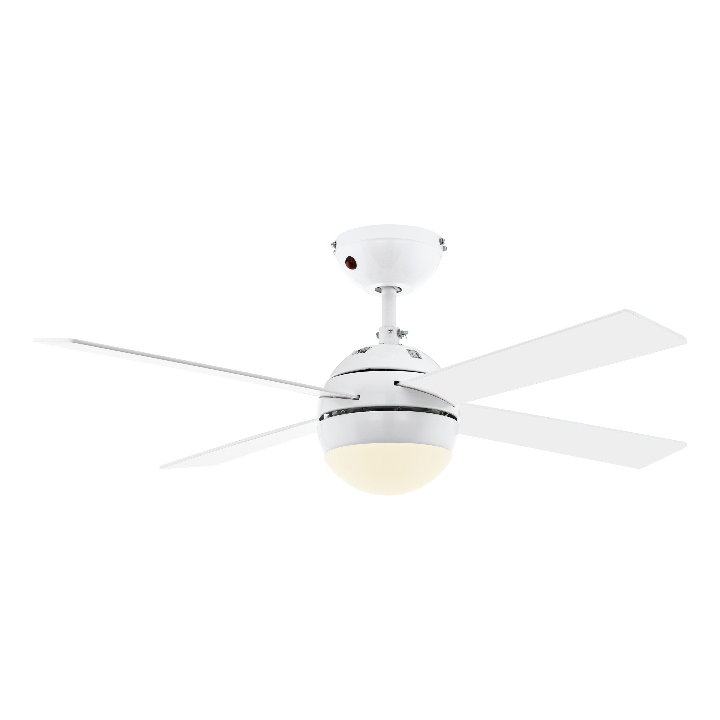 EGLO LED Deckenleuchte LOSCIALE, Fernbedienung, Infrarot inkl., Ventilatorfunktion, LED wechselbar, Warmweiß, Ventilator mit Beleuchtung - E27 - 3 Geschwindigkeiten - 4 Flügel