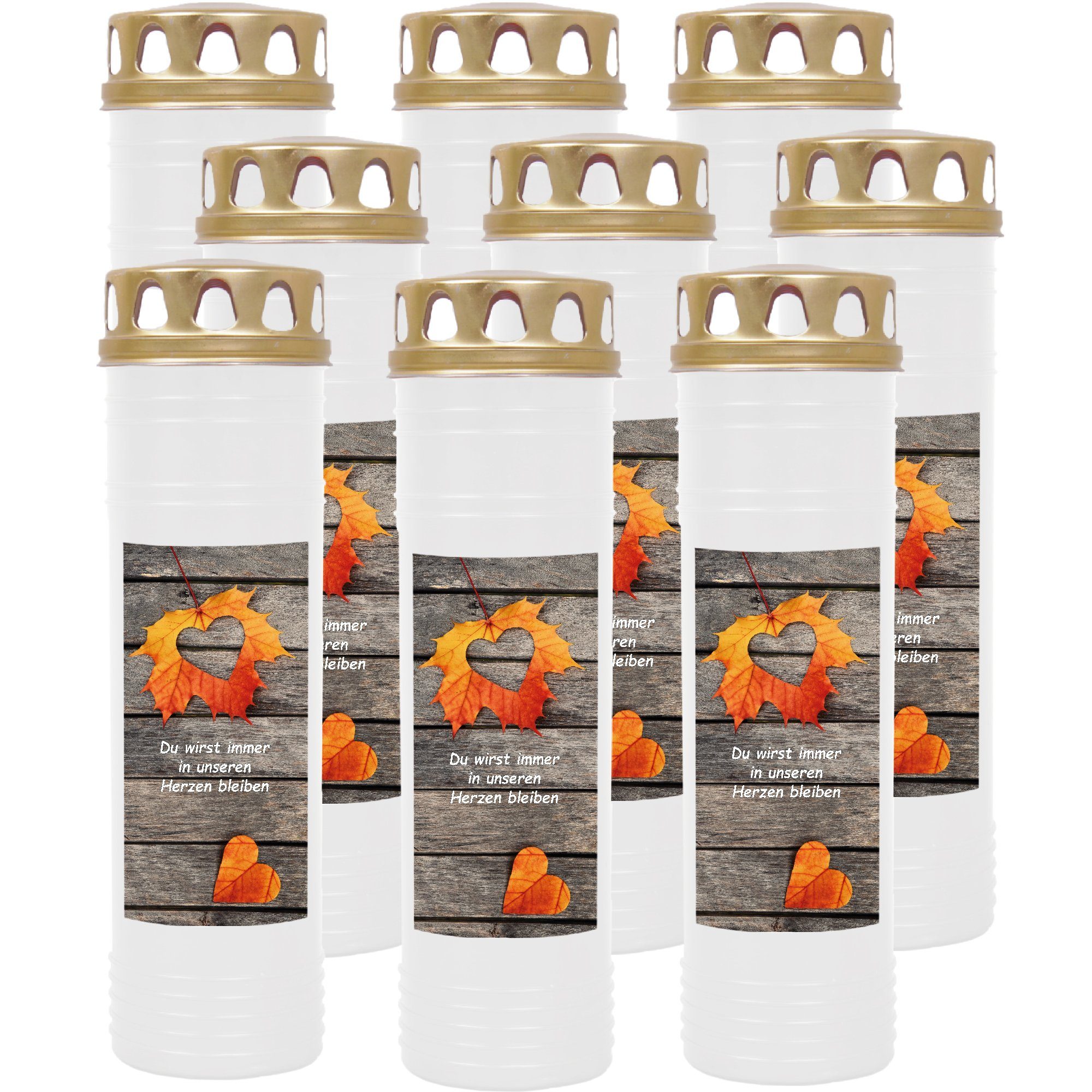 HS Candle Grabkerze Trauerkerze 170h Brenndauer (9-tlg), Grabkerze Trauerkerze Gedenkkerze Kerze Friedhof