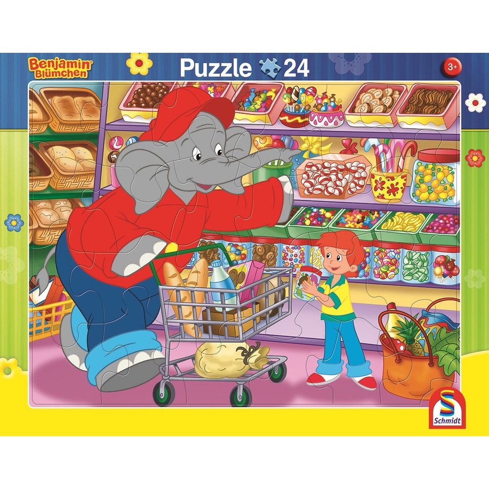 Schmidt Spiele Puzzle Rahmenpuzzle - Benjamin Blümchen - 2er Set, Puzzleteile
