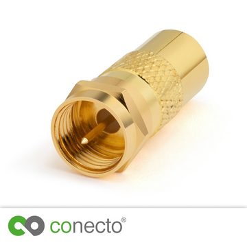 conecto conecto Antennen-Adapter, F-Stecker auf IEC-Buchse, Adapter zum Verbin SAT-Kabel