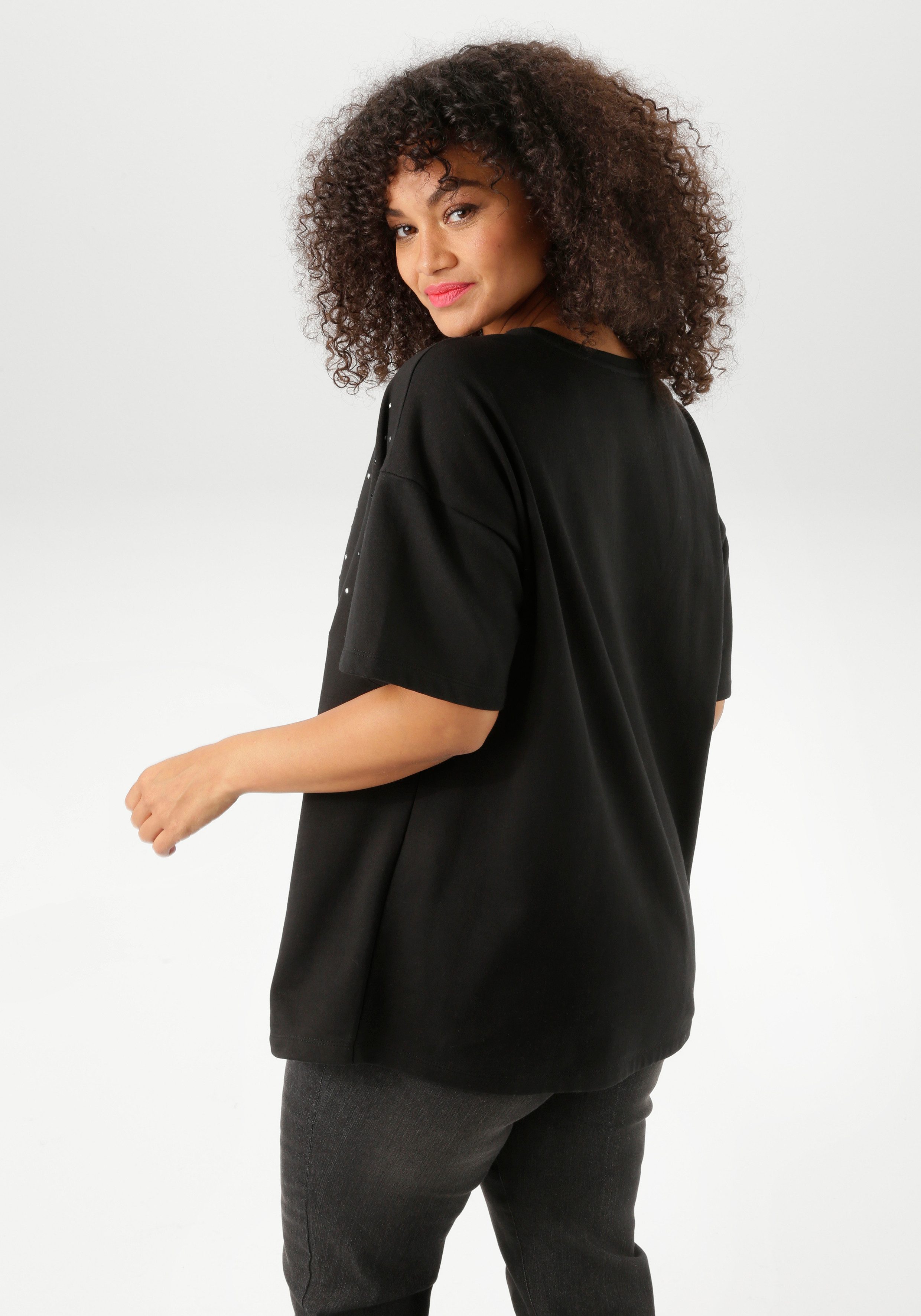 Aniston PLUS Kurzarmshirt mit Nieten Applikation günstig online kaufen