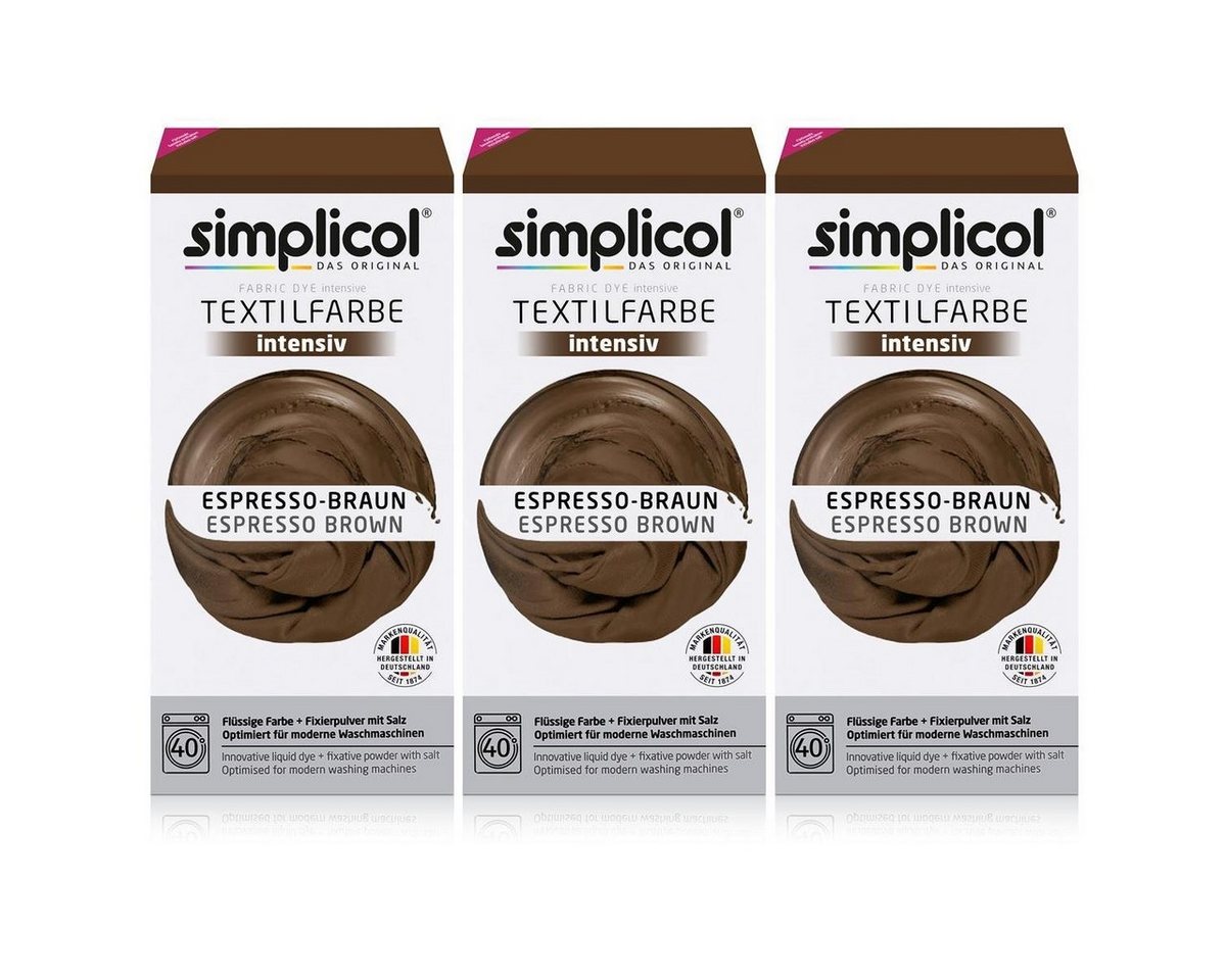 simplicol Textilfarbe Simplicol Textilfarbe intensiv Espresso-Braun - Einfaches Färben (3er