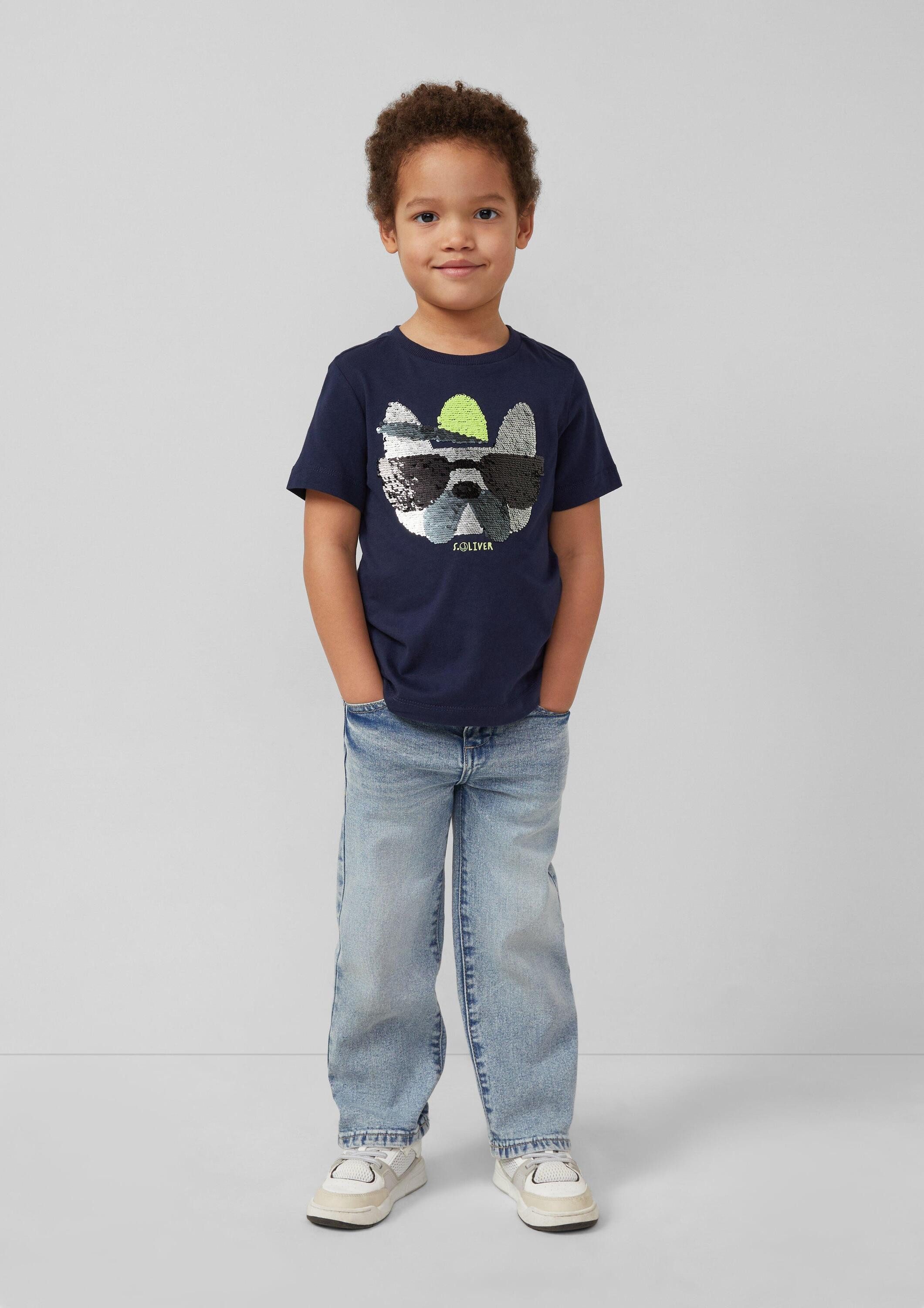 s.Oliver Kurzarmshirt T-Shirt T-Shirt mit Wendepailletten