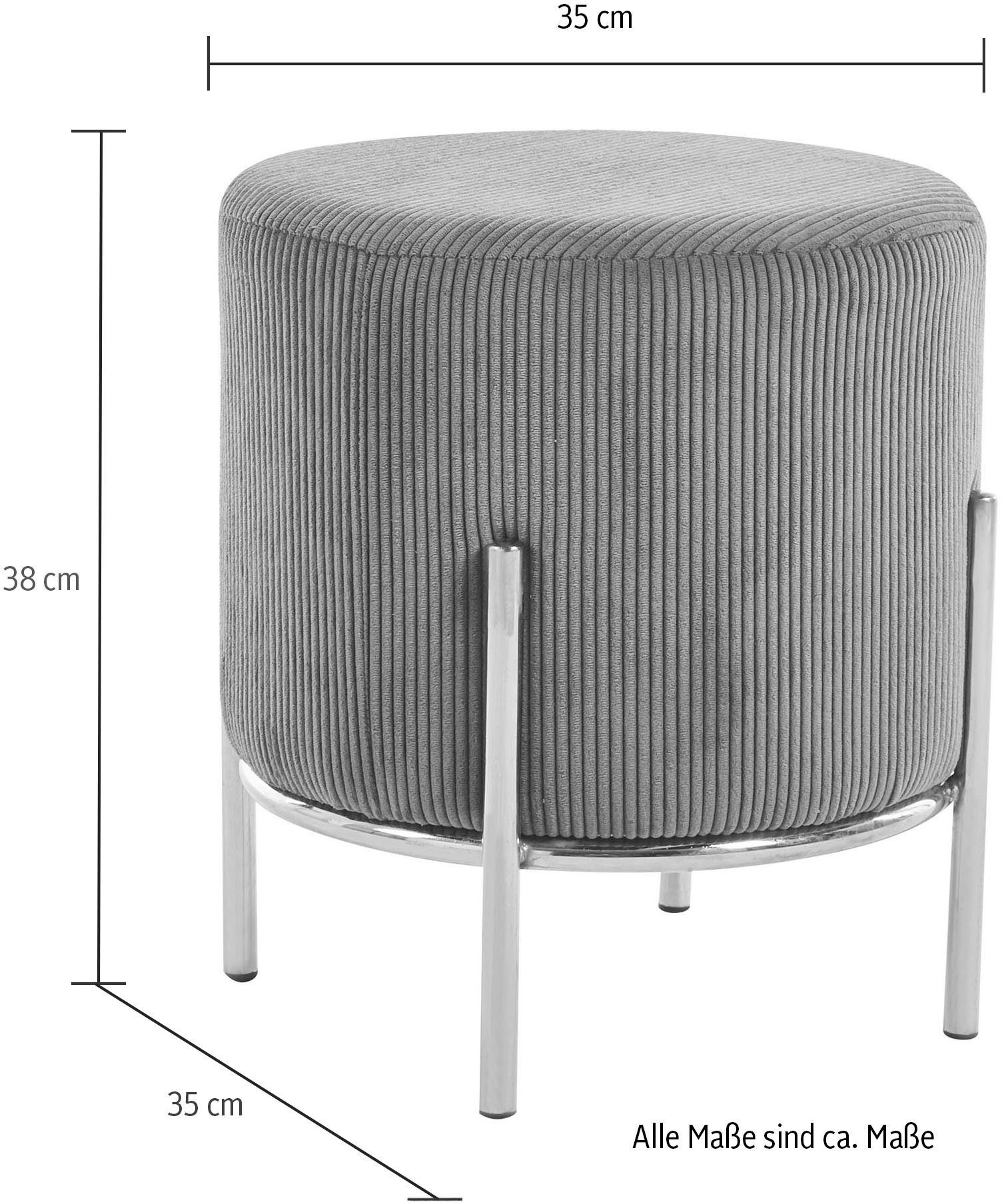 SalesFever Polsterhocker Komfortabler Polsterhocker, mit Design-Gestell aus schwarzem Metall – Bild 4 von 5