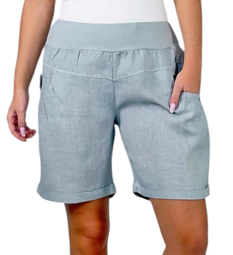 Mississhop Leinenhose 100 % Leinen Leinenshorts Bermuda kurze Hose 276