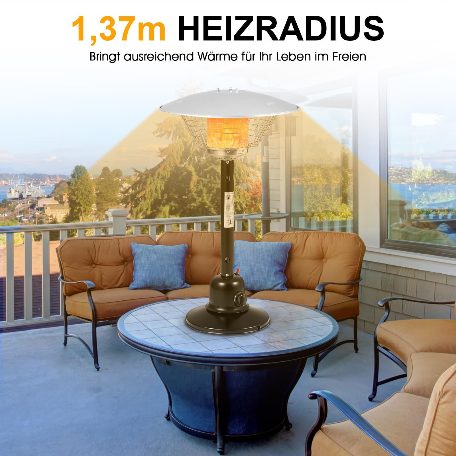 COSTWAY Heizstrahler 4000W Terrassenheizer, mit Regler & Schlauch günstig online kaufen