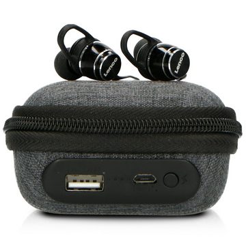 Lenco EPB-160BK In-Ear-Kopfhörer (Easy-Touch mit 9h Akkulaufzeit & Schnellladung inkl. Powerbank-Tasche)